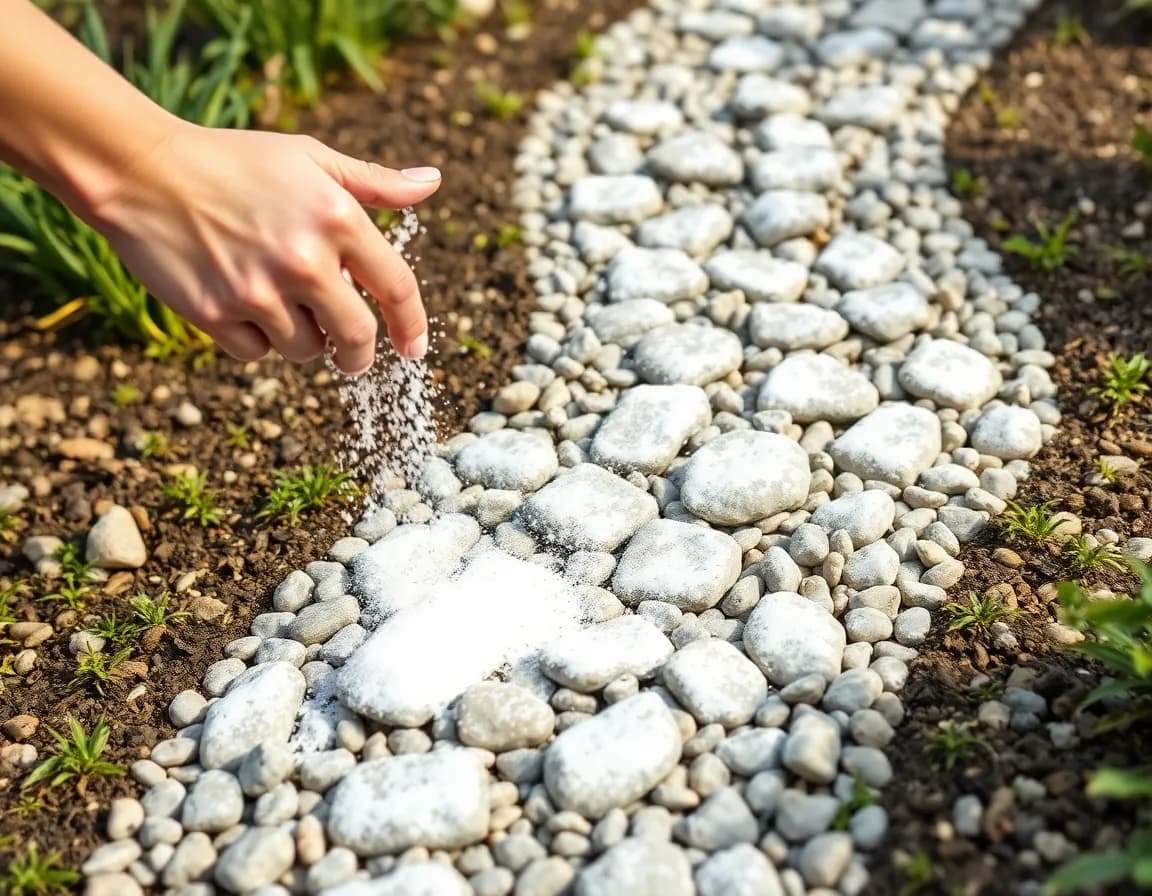 Saupoudrer de la chaux sur du gravier : ça sert à quoi et comment faire ?
