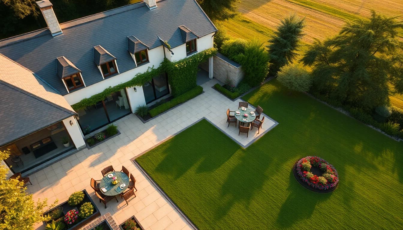 Maison avec jardin paysager